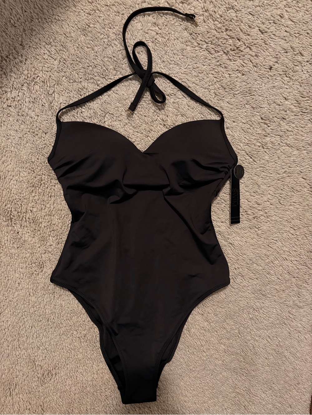 Victoria's Secret Black Halter One-Piece Swimsuit